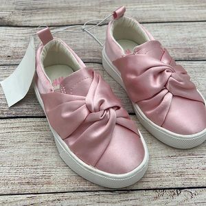 H&M Pink Satin Slip On Sneakers Sz 8